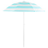 Parasol plażowy biało-niebieski, stalowy, z nachyleniem, średnica 180 cm, wysokość 200 cm, maszt 32 mm