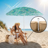 Podstawa do parasola plażowego, wkręcana świdrowa PVC, 43 cm, maszt 19-32 mm, zielono-biała