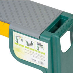 Stołek ogrodowy i klęcznik 2w1 z schowkiem, polipropylenowy, czarno-zielony, 57x27x37 cm, maks. 200 kg