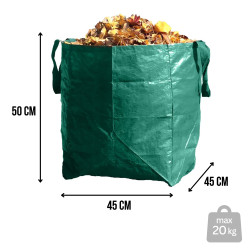 Worek na liście i odpady ogrodowe PE, 100 l, 45x45x50 cm, 2 uchwyty, odporny na rozdarcia, maks. 20 kg