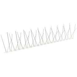 Kolce przeciw ptakom, 40 kolców, stal nierdzewna, podstawa poliwęglan UV, do parapetów i gzymsów, 50 cm, wys. 11 cm