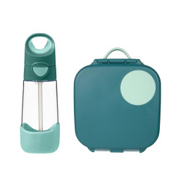 B.BOX 62054 Zestaw Mini Lunchbox + butelka tritanowa ze słomką 450 ml Emerald Forest