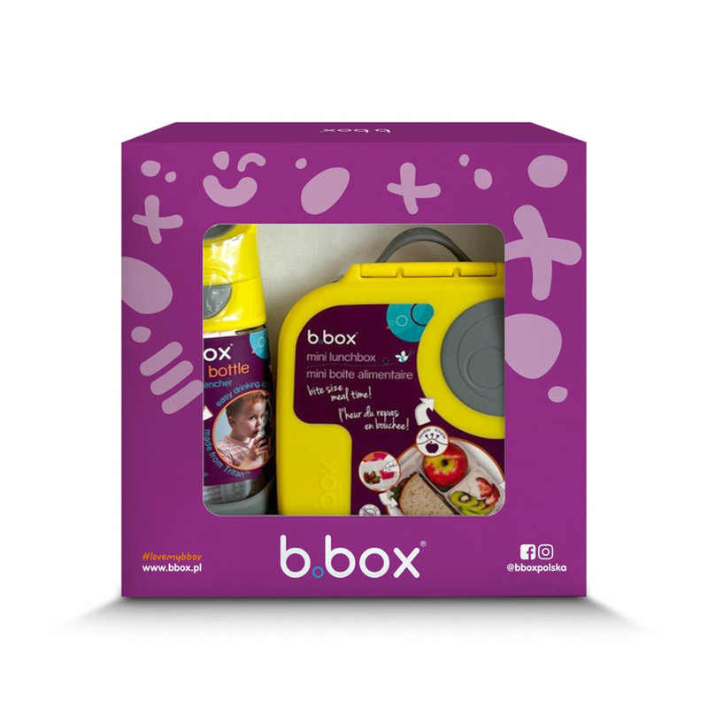 B.BOX 62061 Zestaw Mini Lunchbox + butelka tritanowa ze słomką 450ml Lemon Sherbet