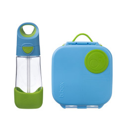 B.BOX 62085 Zestaw Mini Lunchbox+butelka tritanowa ze słomką 450 ml Ocean Breeze
