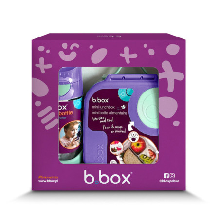 B.BOX 62351 Zestaw Mini Lunchbox + butelka tritanowa ze słomką 450 ml Lilac Pop