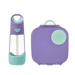 B.BOX 62351 Zestaw Mini Lunchbox + butelka tritanowa ze słomką 450 ml Lilac Pop