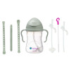 B.BOX 62450 Zestaw na start 3w1 bidon ze słomką 240ml + smycz + zapasowe słomki Sage