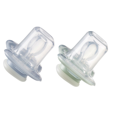 B.BOX BB300708 Smoczek silikonowy symetryczny 0-6m 2 szt glow in the dark błękit/szałwia
