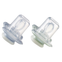B.BOX BB300708 Smoczek silikonowy symetryczny 0-6m 2 szt glow in the dark błękit/szałwia