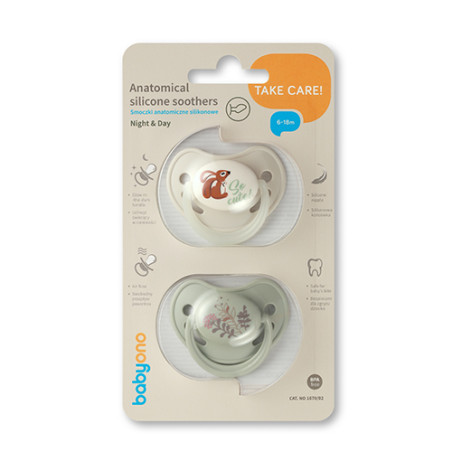 B.O.1670/02 Smoczki anatomiczne silikonowe 6-18m