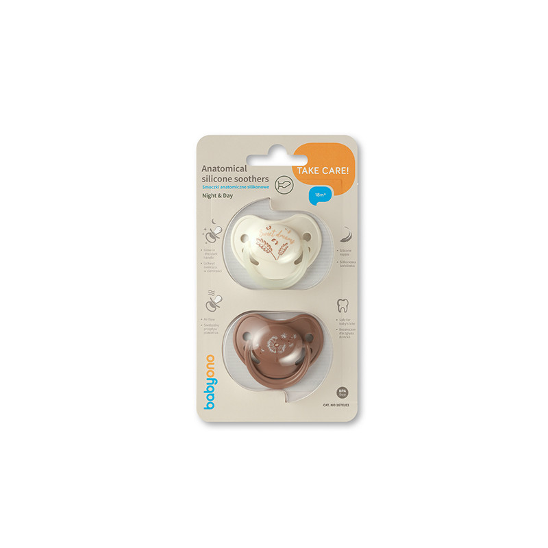 B.O.1670/03 Smoczki anatomiczne silikonowe 18m+