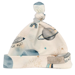 BABY 01087 Czapka niemowlęca smerfetka Kosmos ecru 3-6m*