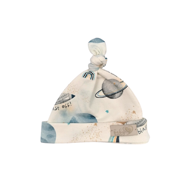 BABY 01087 Czapka niemowlęca smerfetka Kosmos ecru 3-6m*