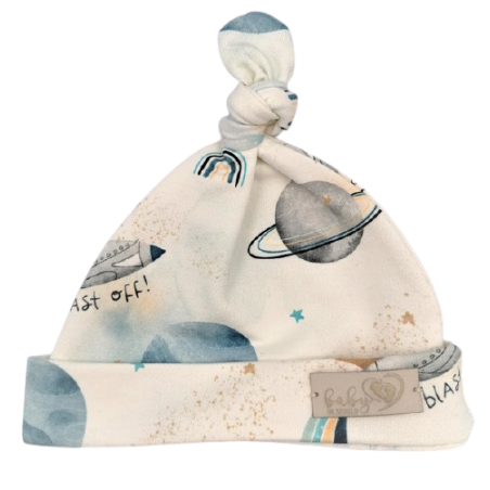BABY 01087 Czapka niemowlęca smerfetka Kosmos ecru 3-6m*