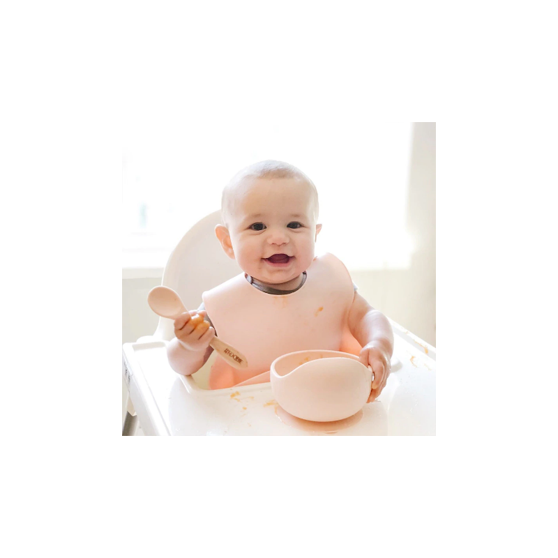 BABY 01138 Miska silikonowa z przyssawką i łyżeczką Grey