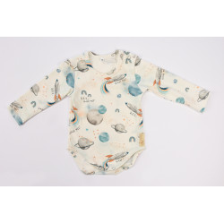 BABY 01198 Body niemowlęce dł rękaw Kosmos Ecru 68/74*