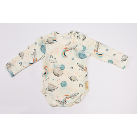BABY 01198 Body niemowlęce dł rękaw Kosmos Ecru 68/74*