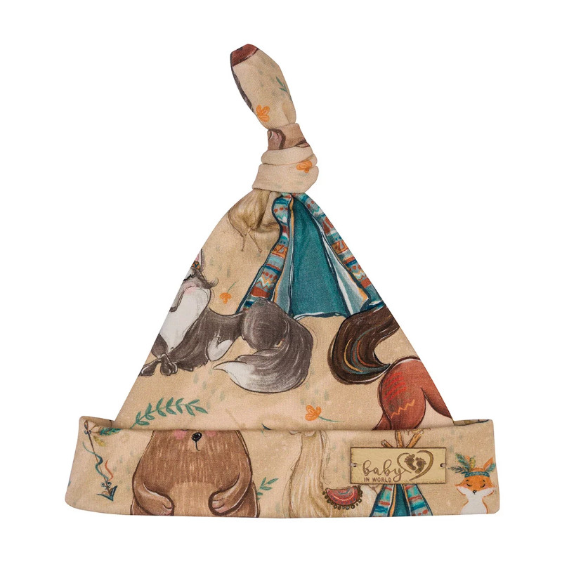 BABY 01255 Czapka niemowlęca Smerfetka boho boy 7-12mc.*