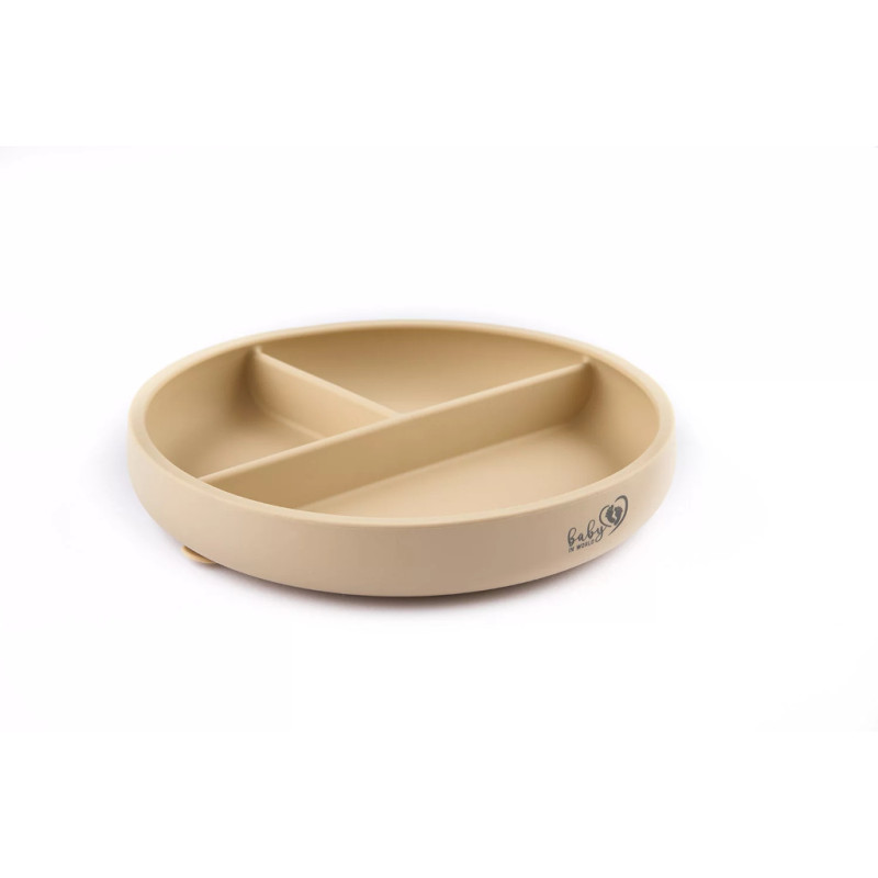 BABY 01295 Talerz silikonowy z podziałką Sand