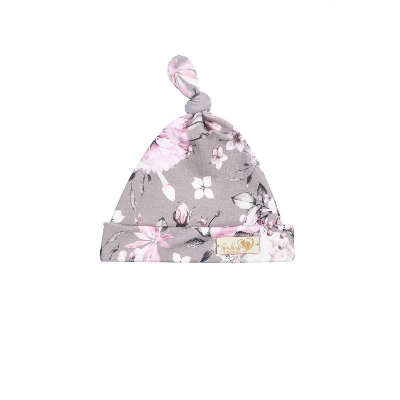 BABY 01312 Czapka niemowlęca Smerfetka Grey Rose 3-6 m*