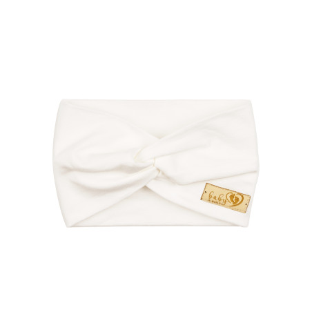 BABY 01417 Opaska przeplatana niemowlęca Cream 0-3m