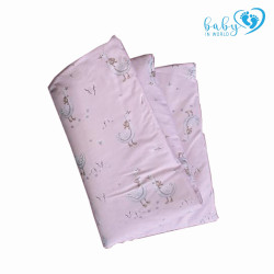 BABY 01632 Kołdra i poduszka 135x100 40x60 Gąski Różowe*
