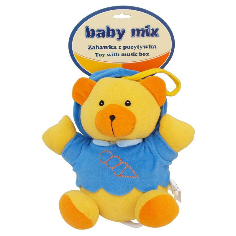 BABY MIX TK/P/1034-0300 Pozytywka pluszowa Miś w niebieskim kubraczku 17218