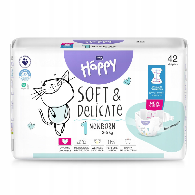 BELLA Baby Happy Pieluszki dla dzieci 1 NEWBORN 2-5 kg 42 szt.