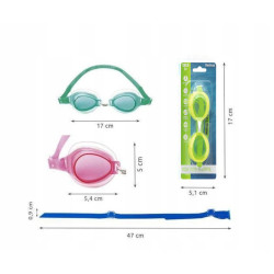 BESTWAY 21002 Aqua Burst Essential Okulary do pływania Zielone