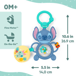BRIGHT STARTS 17472-6 Zawieszka z zabawką sensoryczną Stitch Tummy Tum
