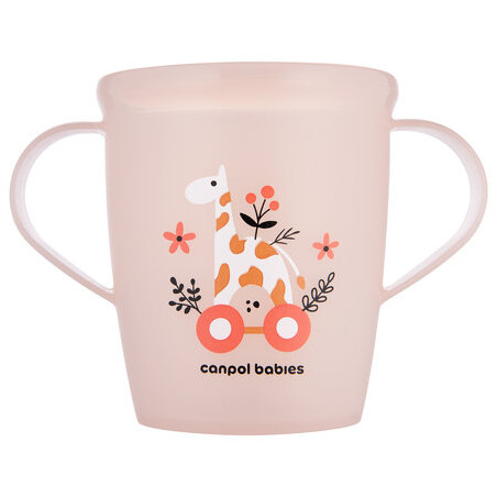 CANPOL 2/101 Kubek otwarty z uchwytami 250 ml TOYS koralowy