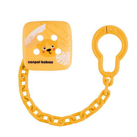 CANPOL 2/439 Łańcuszek do smoczka uspokajającego BabiesBoo orange