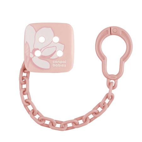 CANPOL 2/440 Łańcuszek do smoczka uspokajającego GOLD pink
