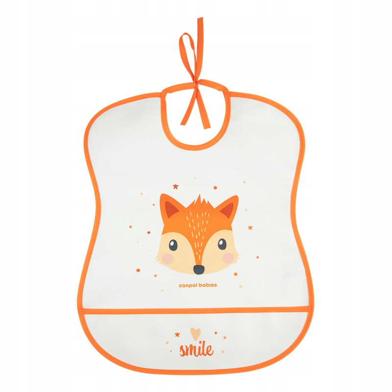 CANPOL 2/919_ora Miękki śliniak wodoodporny z kieszonką CUTE ANIMALS