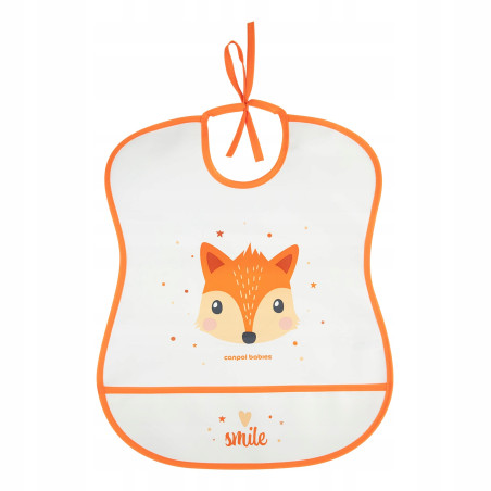 CANPOL 2/919_ora Miękki śliniak wodoodporny z kieszonką CUTE ANIMALS