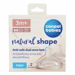 CANPOL 21/751 Smoczek antykolokowy dwustrefowy Natural Shape 3m+ 2 szt