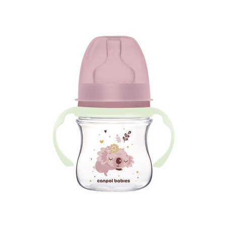 CANPOL 35/236 Butelka antykolkowa 120ml EasyStart Sleepy Koala różowa
