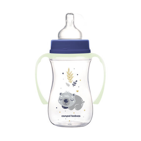 CANPOL 35/237 Butelka antykolkowa 240ml EasyStart Sleepy Koala niebieska