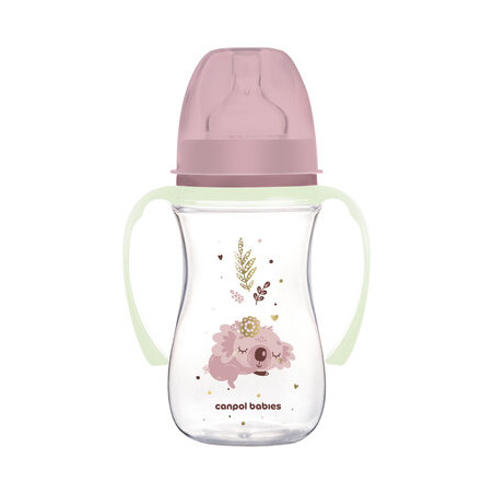 CANPOL 35/237 Butelka antykolkowa 240ml EasyStart Sleepy Koala różowa