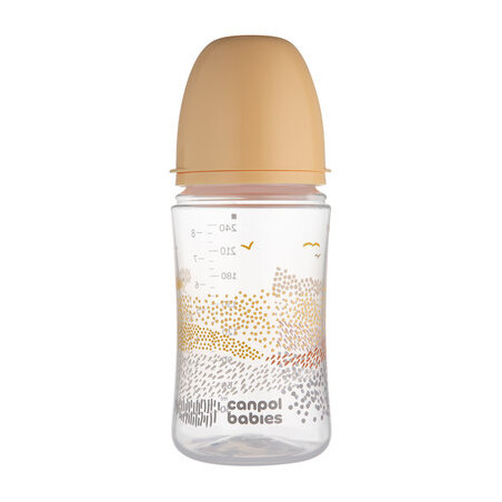CANPOL 35/243 Butelka antykolkowa EasyStart 240ml MOUNTAINS beige