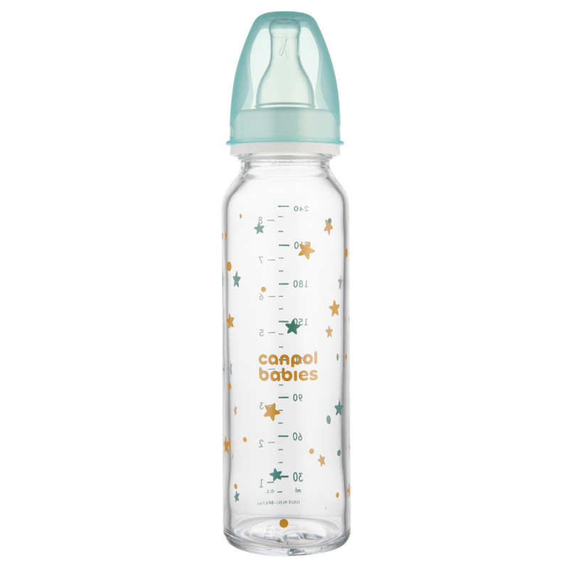 CANPOL 42/201 Butelka szklana 240ml.dekorowana