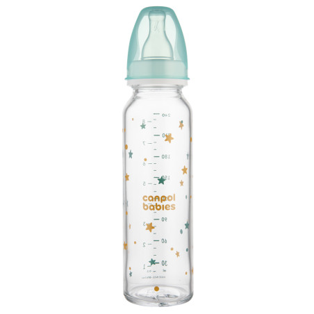 CANPOL 42/201 Butelka szklana 240ml.dekorowana