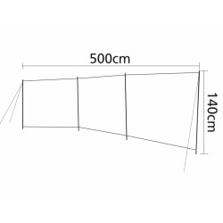 Parawan PLAŻA 5x1,4m 3-częściowy z oknem