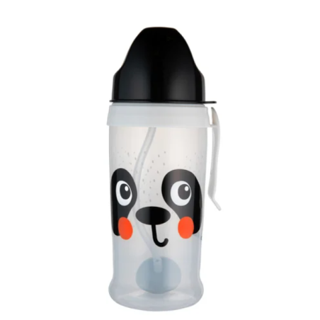 CANPOL 56/510 Bidon niekapek z rurką i odważnikiem BabiesBoo panda white