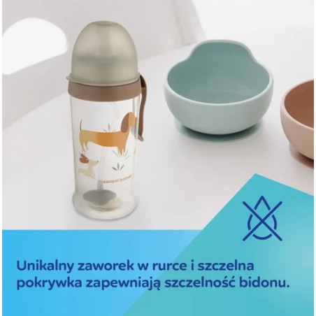 CANPOL 56/510_gre Bidon niekapek z rurką i odważnikiem 350ml GOOSE