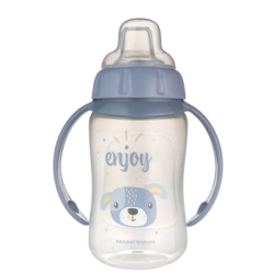 CANPOL 56/512_blu2 Kubek treningowy z miękkim ustnikiem 320 ml CUTE ANIMALS