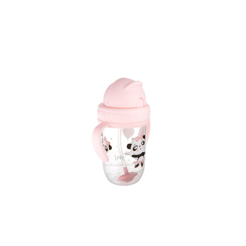 CANPOL 56/606 Kubek niekapek z rurką i odważnikiem 270 ml Exotic pink