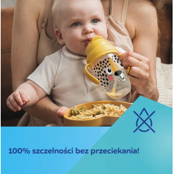 CANPOL 56/617 Kubek niekapek z rurkąi odważnikiem BabiesBoo panda biały