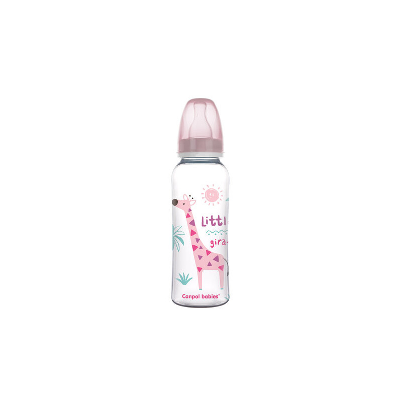 CANPOL 59/200 Butelka wąska 250 ml PP Africa różowa