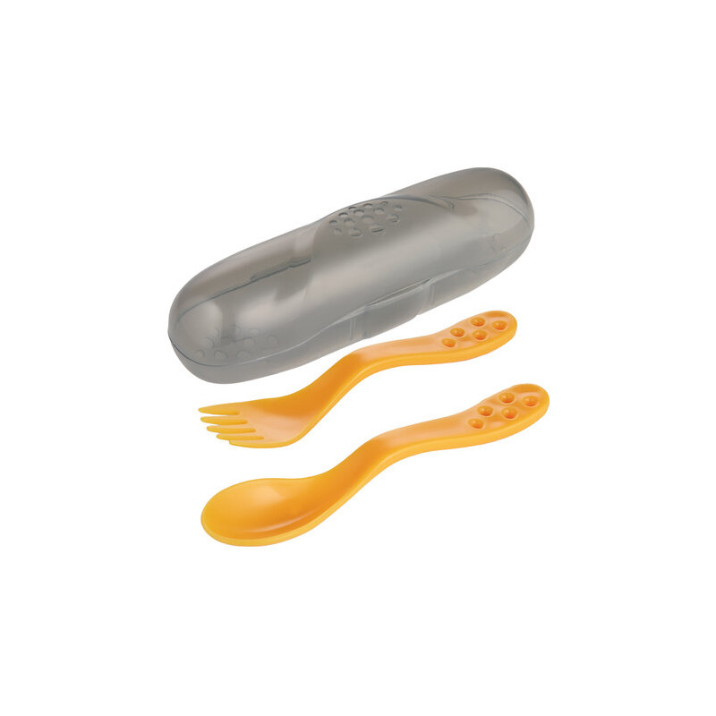 CANPOL 74/019 Zestaw sztućców dla dziecka w etui żółty
